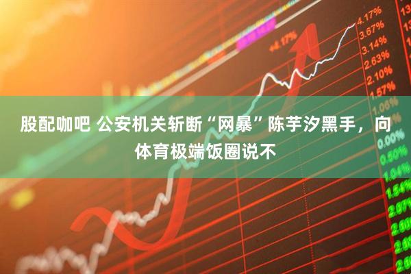 股配咖吧 公安机关斩断“网暴”陈芋汐黑手，向体育极端饭圈说不